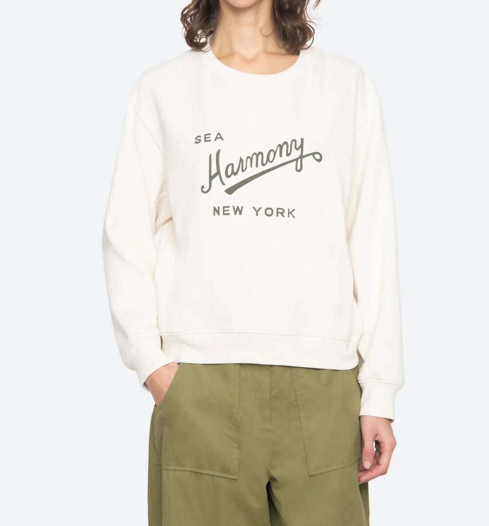NEW SEA claira graphic sweatshirt in white